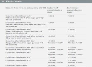 goethe exam fees